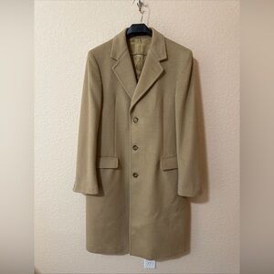 Adams Row Mens Cashmere Wool Blend Medium Luxury  Top Over Coat‎ Tan Sz 42 Long
